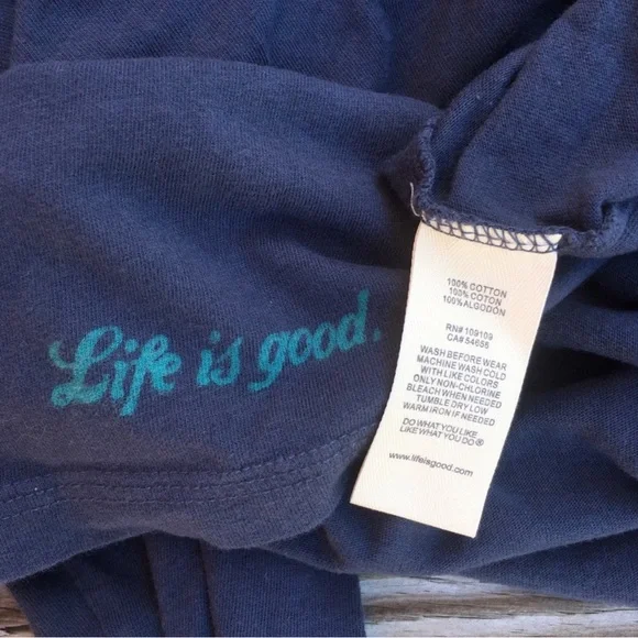 Life is Good Keep It Simple Blue Gray Long Sleeve Shirt Womens Size Large - Picture 5 of 6